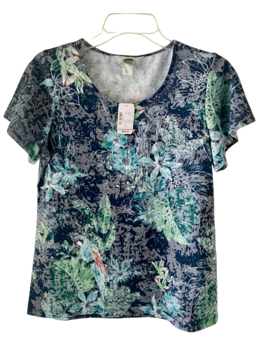 Christopher& banks Woman’s Flowers Blue & Green Tops Size S